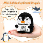 Funny Retirement Gifts for Coworker Women Men, Farewell Leaving Going Away Goodbye Gifts Boss Friend Nurse Teacher, Thanksgiving Moving Away Promotion Birthday, Handmade Crochet Penguin Easter Decor