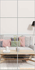 Ruomeng Full Length Wall Mirror Tiles - 10" x 10" x 8Pcs Frameless Full Body Mirror Tiles Wall Mounted Mirror for Home Gym Vanity Bedroom, Living Room