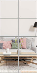 Ruomeng Full Length Wall Mirror Tiles - 10" x 10" x 8Pcs Frameless Full Body Mirror Tiles Wall Mounted Mirror for Home Gym Vanity Bedroom, Living Room