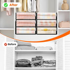 SpaceWhisper 8 Pack Clear Storage Bags, Plastic Blanket Storage Bags with Zipper and Handle, Moving Bags for Comforter, Bedding & Clothes, Closet Organizer and Under Bed Storage (15.7x13.8x3.9 Inch)