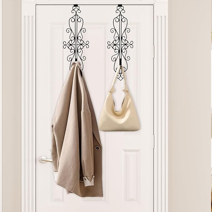 ShangTianFeng Wreath Hangers for Front Door, Vintage Metal Wreath Hanger, 17.9" Elegant Door Hanger, Door Wreath Hanger for Easter Christmas Halloween Fall Decoration, Welcome Sign Wreath Hangers