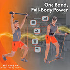 NüvaBar Portable Resistance Band Bar System – Full Body Workout Equipment for Home, Gym, Travel