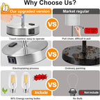 Lynnoland Set of 2 Touch Control Table Lamps with 2 USB & AC Outlet, 3-Way Dimmable Bedside Nightstand Lamps for Bedroom Living Room Nursery, 800 Lumens 5000K Daylight Bulbs Included
