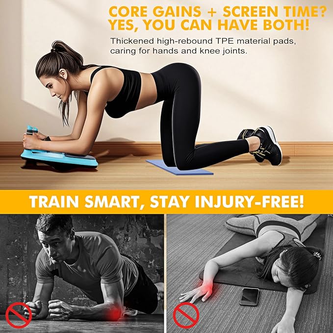 Plank Board, Core Trainer Balance Board, Pure Plank Board with Handles, Full-Body Workout, Home Fitness Equipment for Core Strength