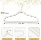 50 Pack Clear Plastic Hangers with Gold Glitter, Acrylic, Ultra Slim, Space Saving, for Coats, Pants, Suits, Shirts, Skirts, Dress Clothes