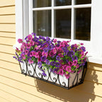 Artificial Fake Pansy Flowers for Outdoor, 12 Pcs Faux Silk Pansies Flower for Spring Summer Decoration, UV Resistant Fake Plants for Outside Planter Porch Yard Patio Home Decor(Purple Rose Red)