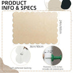 Scalloped White Felt Bulletin Board 36x24 Inches - Self-Adhesive Foldable, with 30 Pushpins, Cork Board Alternative - Decorative Pin Board for Wall, Home, Office & School (Flesh Pink, 36"x 24")