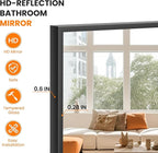 TRAHOME Bathroom Vanity Mirror for Wall, 20" x 30" Metal Framed Rectangular Bathroom Wall Mirror for Over Sink, HD Shatterproof Glass, Hangs Horizontally or Vertically(Black)