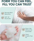 Pillowflex Synthetic Down Pillow Insert - 24x24 Down Alternative, Large Euro Pillow, Square Ultra Soft Throw, Euro Bed Sham - 1 Decorative Form