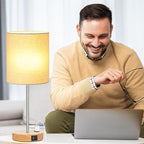 Lynnoland Set of 2 Touch Wood Table Lamps, Bedroom Lamps with 2 USB AC Outlet, 3-Way Dimmable Bedside Nightstand Lamps for Bedroom Living Room Nursery, 800 Lumens 2700K Bulbs Included