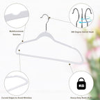 Quality Hangers 50 Pack Non-Velvet Plastic Hangers for Clothes - Heavy Duty Coat Hanger Set - Space-Saving Closet with Chrome Swivel Hook, Functional Non-Flocked Hangers - Cream White
