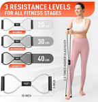 Figure 8 Resistance Bands for Arm, Back, 3 Level Latex Heavy Exercise Bands with Handles for Strength Training, Full Body Workout, Physical Therapy, Pilates, Yoga, Home Gym Equipment for Women