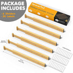 SpaceAid Bamboo Drawer Dividers (Need 2.35" Deep Drawer) Kitchen Adjustable Drawer Organizers, Expandable Organization for Home, Office, Dressers and Bathroom, 6 Dividers (13.25-17 in)