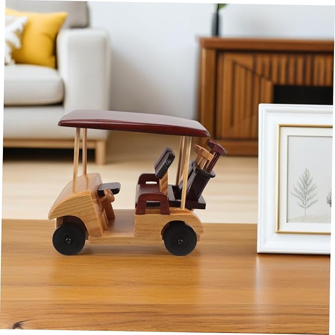 LIOOBO Wooden Vintage Car Model Antique Vehicle Sculpture for Home Decoration Unique Collectible Car Figurine Vintage Desk Accent and Idea