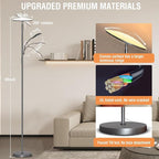 marctronic Gray Floor Lamps for Living Room, 44W/4500LM Super Bright 2 in 1 LED Floor Lamp with Remote, Stepless Dimmable, 69" Tall Standing Floor Lamp with Bendable Reading Light for Bedroom Office