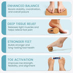 Natural Cork Balance Board Set - Yoga Foot & Ankle Strengthener, Balancing Board Massager for Plantar Fasciitis Relief, Pilates Toe Stretcher
