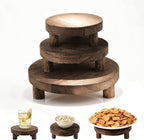 3 Pcs Wood Display Stand, Wooden Display Risers for Plant, Risers for Decor Home Kitchen (Brown, 8, 6, 5'')