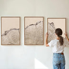 SIGNINART Large Tree Ring Framed Canvas Wall Art Set, Rustic Beige Nature Wooden Wall Decor, Neutral Wood Stump Artwork, Modern Art Prints for Bedroom Living Room Office 24"x36"x3