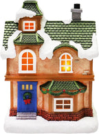MOMENTS IN TIME Christmas Village Set 12-Piece with LED Lights Miniature Christmas Houses Lighted Holiday Décor for Tabletop Mantel Village Display Gift-Ready Packaging