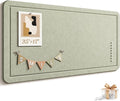 Large Bulletin Board, 35 X 17 Inches Felt Cork Board with 40 Pushpins, Foldable Felt Notice Pin Board Photo Display Board with Self-Adhesive Tape for Office Home School (Sage, 35x17 inch)