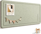 Large Bulletin Board, 35 X 17 Inches Felt Cork Board with 40 Pushpins, Foldable Felt Notice Pin Board Photo Display Board with Self-Adhesive Tape for Office Home School (Sage, 35x17 inch)