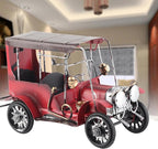 BORDSTRACT Vintage Car Model, Classic Red Tin Art, Classic Retro car Desktop Decor for Home Office, Stylish, Multi Scene Enhancement