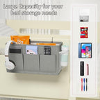 Edudif Dual-purpose Bedside Caddy Bedside Organizer, Bed Caddy with 6 Pockets, Versatile Bedside Storage Solution Magazine Remotes holder, ideal for Home, Dorm, Hospital, Crib Bed