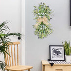 24inch Floral Swag, Greenery Swag Artificial Olive Flower Swag, Greenery Swag Spring Floral Swag Fake Olive Leaves Decorative Swafor Wedding Arch Party Wall Home Garden Decor