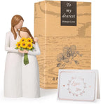 Sunflower Mother Daughter Figurines, Gifts for Mom from Daughter, Mother Daughter Gift Hand Painted Figure, Perfect for Mother's Day, Birthday, Thanksgiving and Christmas.
