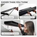 Homeforia Black Floating Shelf 20 inch, High End Solid Real Wood 20inch Bathroom Floating Shelves for Wall Mounted, Black Wooden 20in Floating Shelves, Heavy Duty Bracket, 20 X 6.5 X 1.75 in, Set of 4