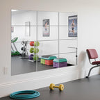 Ruomeng Home Gym Mirror Tiles - 12" x 16" x 12Pcs Frameless Full Length Wall Mirror Tiles Wall Mounted Mirror for Vanity Bedroom, Living Room