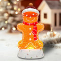 Gingerbread Christmas Snow Globe Lantern with 8 Music Songs & 6H Timer Water Snow Globe Lantern USB & Battery Operated for Christmas Festival Decorations Gifts (Gingerbread)