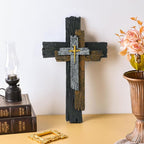 JUXINGDAZYF Wall Cross Christians Cross Spiritual Religious Cross Gifts With Hook on Hanging Wall Or Table With Blessed For Church Home Room Decoration For Christmas