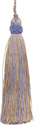DÉCOPRO 4" (10cm) Decorative Hand-Crafted Tassel | Craft Tassel (ITS) Periwinkle Gold Multicolor #5080 (Light Gold Yellow Gold Purple Blue) Sold Individually