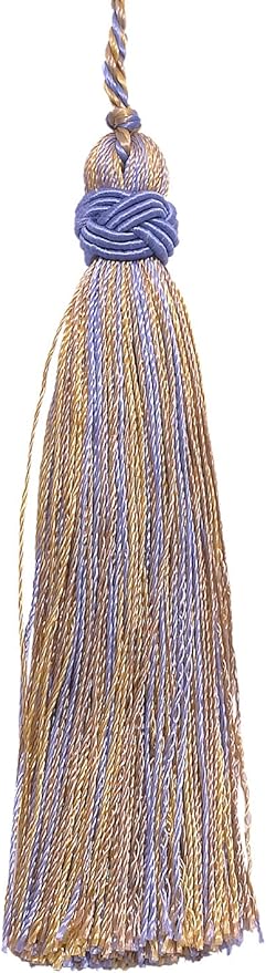 DÉCOPRO 4" (10cm) Decorative Hand-Crafted Tassel | Craft Tassel (ITS) Periwinkle Gold Multicolor #5080 (Light Gold Yellow Gold Purple Blue) Sold Individually