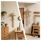 Macramé Wall Hanging, Rope-Woven Jellyfish Decor, Dream Catchers, Creative Wall Decor Accents (White)