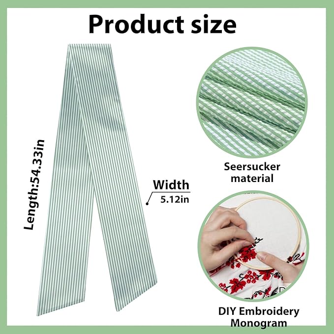 Christmas Wreath Sash for Front Door, Green Stripes Burlap Sash Holiday Wreath Accessories for Home Wedding Birthday Decorations