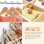 Homode Cedar Chips and Bags, Fresh Cedar Wood Rings and Sachets for Clothes and Shoes Storage, Ideal for Closets and Drawers, 40 Pack