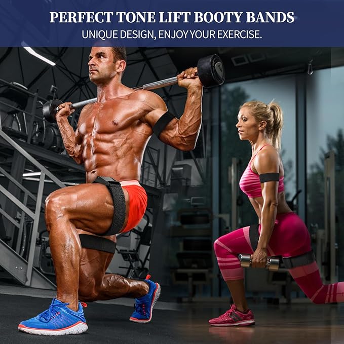 Booty Bands, Blood Flow Restriction Bands for Women/Men, Adjustable BFR Training Bands for Glutes & Hip Building, Occlusion Resistance Bands