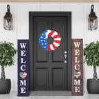 Patriotic Wreath for Front Door Red White Blue Wreath 4th of July Wreaths for Door Wall Memorial Day Decor Independence Day Hanging Decoration for Outside Home Farmhouse Holiday (Flower)