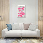 Drimiler Retro Newspaper Pink Font Poster What If It All Works Out Canvas Wall Art Positive Affirming Quote Minimalist Prints Painting For Home Bedroom Dorm Wall Decor 8x12in Wframed