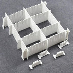 22 Pack Drawer Divider Clips Holder Plastic Mount Fixing Buckle Corner Angle Cross Connector Ends for Drawer Organizer Partition Grid Plates Separators Rail Box Installation (4 Types)
