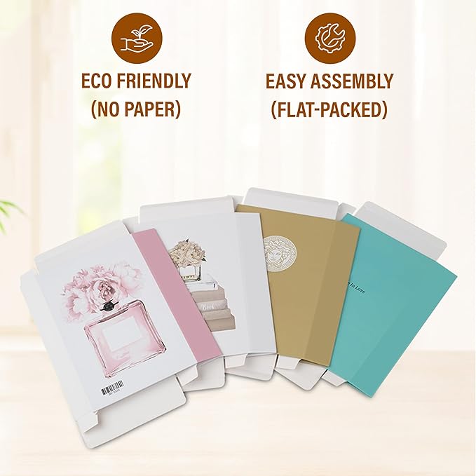 PROBENEX Blush Large | 4 PCS Faux Decorative Books for Home Decor | Not Real Books (Cardboard Boxes) | Coffee Table, Bookshelf & Shelf Styling Display Props for Living Room, Office