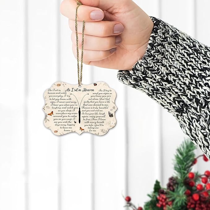 Hyturtle Sympathy Gift Memorial Butterfly Ornament - Butterfly Memorial Gifts for Loss of Loved One - Christmas Tree Cardinal Aluminum Ornament