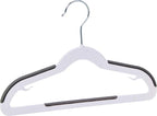 Amazon Basics Plastic Kids Clothes Hangers, Non-Slip, White and Black, 12.8" x 8" x 0.2", 30-Pack
