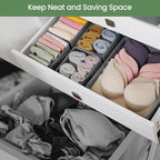 Criusia Drawer Organizer Clothes, 24 Pack Underwear Drawer Organizers, Foldable Closet Organizers and Storage Dresser Drawer Dividers Clothing Organizer for Clothes, Socks, Scarves, Bra, Ties (Grey)
