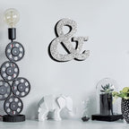 Qunclay 12'' Silver Crystal Diamond Bling Letters Crushed Diamond Decoration Wooden Glitter Letter with Screw and Hooks Rhinestone Gift for Wedding Y2k Mcbling Bedroom Wall Decor (Symbol)