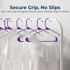 SereneLife 200 Pack Plastic Hangers, Non-Slip, Space-Saving Closet Organizers, Durable and Strong for Shirts, Sweaters, Hoodies, Kids Clothes & Dresses, Ultra-Thin, Lightweight