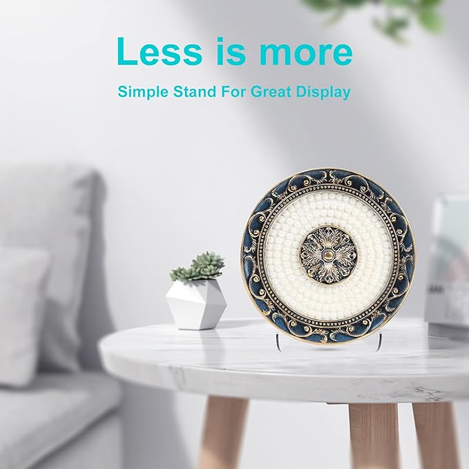 Boloyo Flat Back Acrylic Plate Display Stand , 3 Inch 2PC Clear Acrylic Display Holder Easel Base for Home Office Kitchen School Art Display