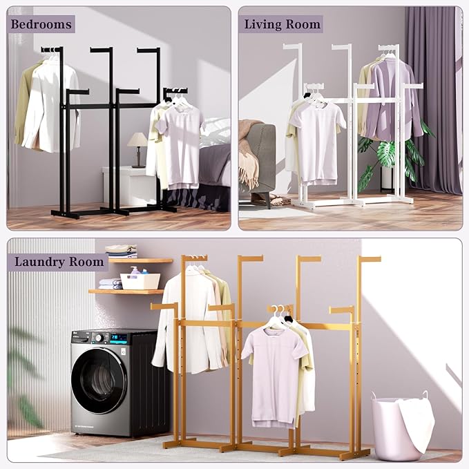 Retail Clothing Rack - for Hanging Clothes, Rolling Metal Garment Racks Heavy Duty, Black Commercial Clothing Display Rack, Clothes Organizer with Wheels (8 Arm,Black)